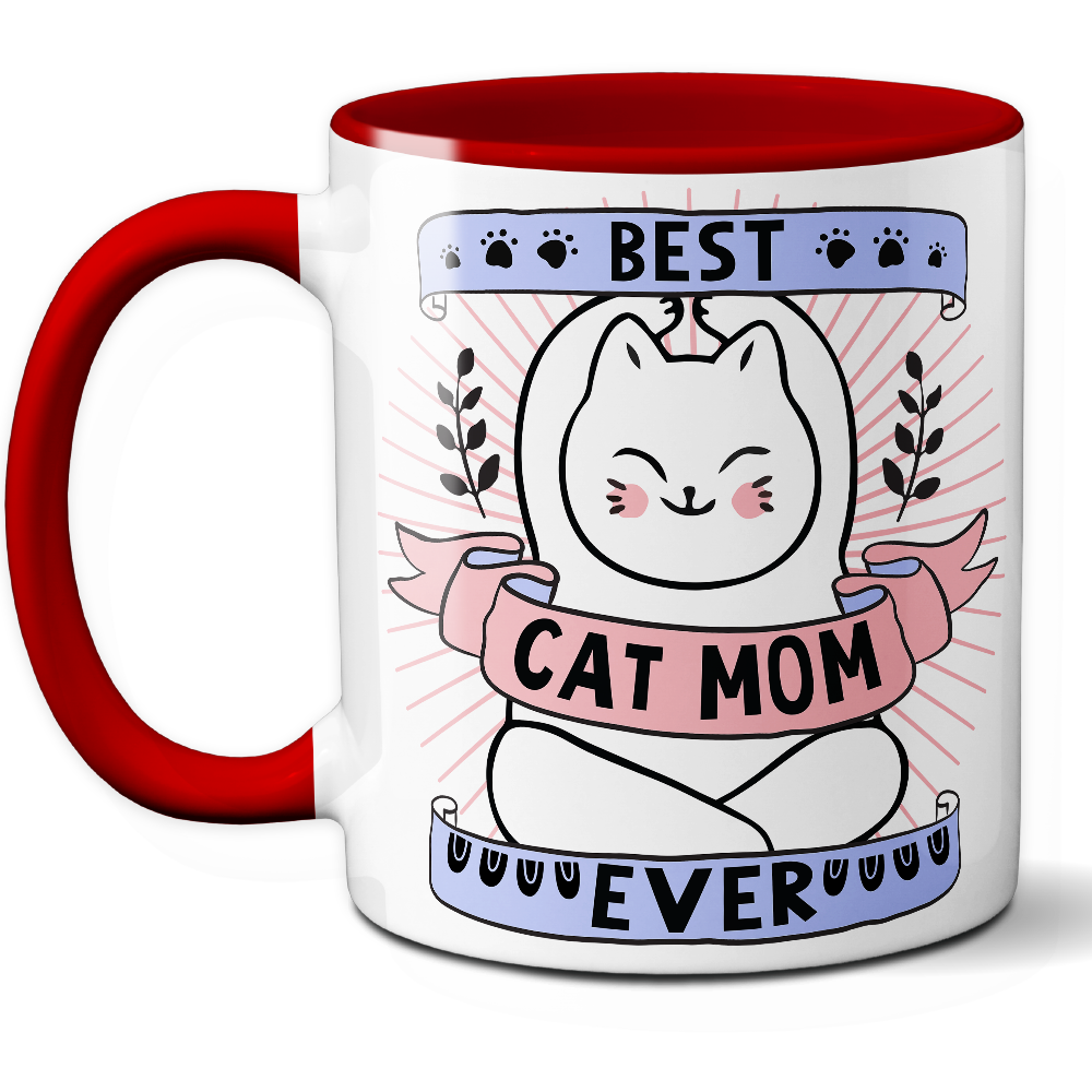 Taza Original 'Best Cat Mom Ever' - Ref. 15 - Cerámica 325 ml