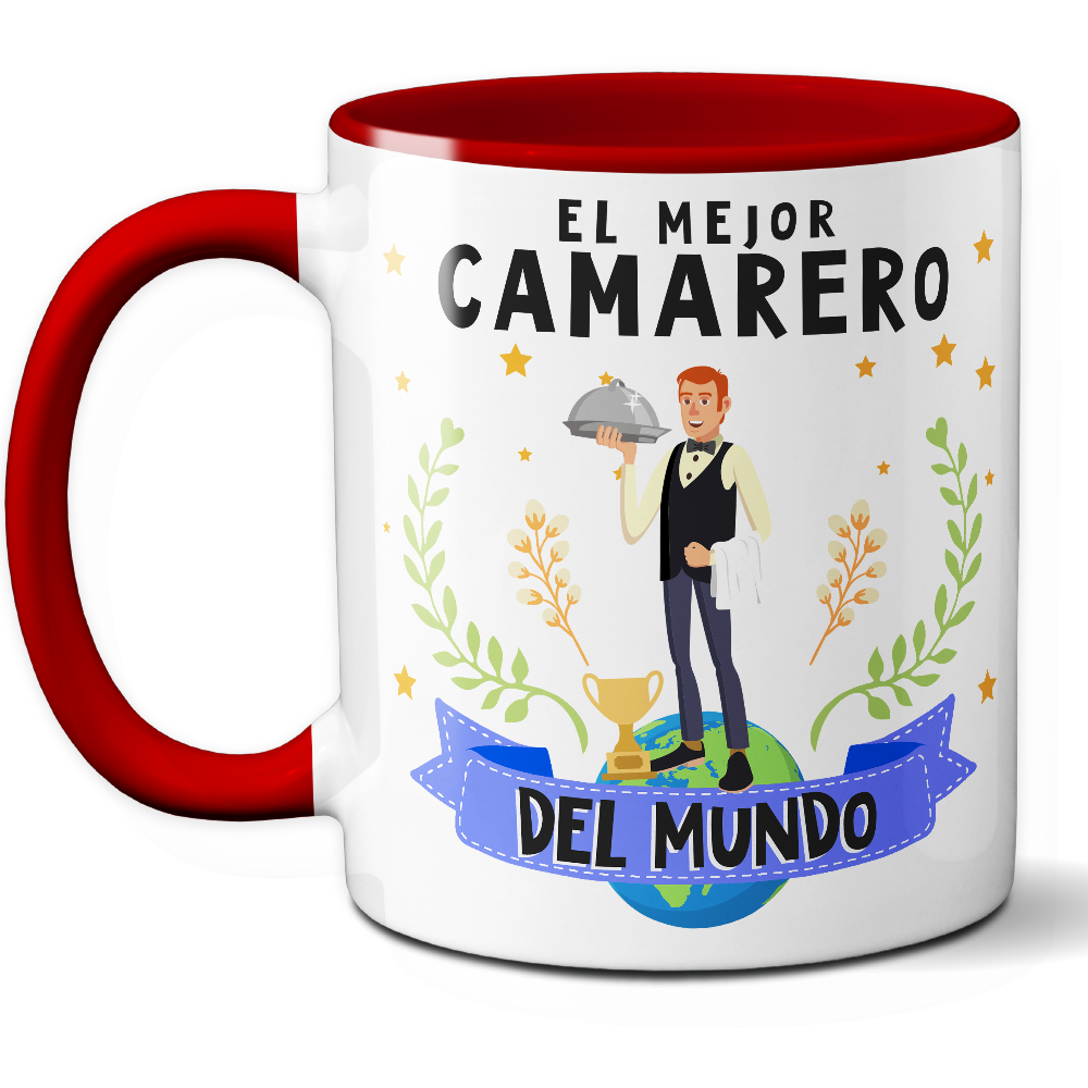 Taza Original 'El mejor camarero del mundo' - Ref. 33 - Cerámica 325 ml
