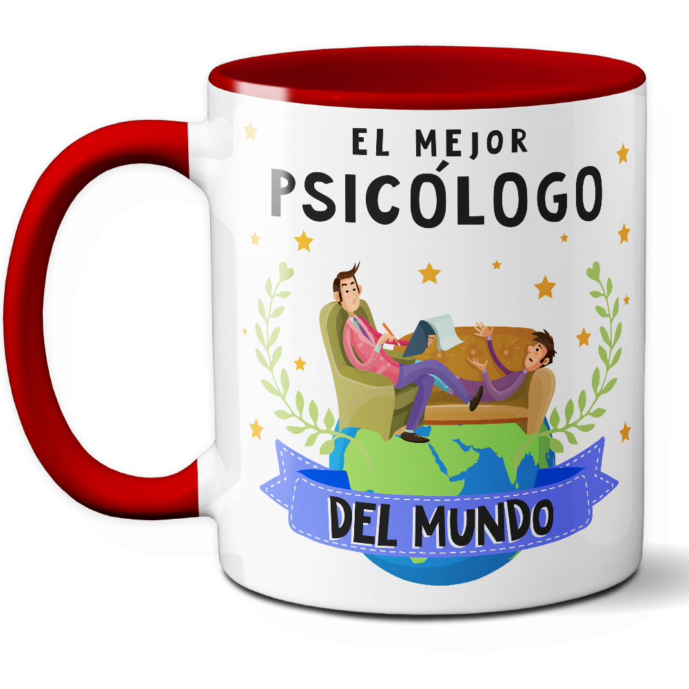 Taza Original 'El mejor psicólogo del mundo' - Ref. 74 - Cerámica 325 ml