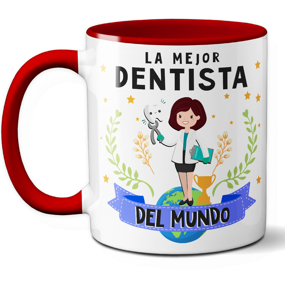 Taza Original 'La mejor dentista del mundo' - Ref. 36 - Cerámica 325 ml