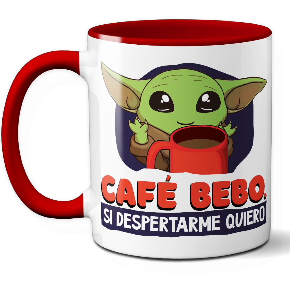 Taza Divertida 'Café bebo, si despertarme quiero' - Ref. 18 - Cerámica 325 ml