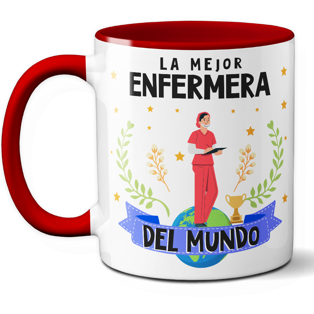 Taza Original 'La mejor enfermera del mundo' - Ref. 40 - Cerámica 325 ml