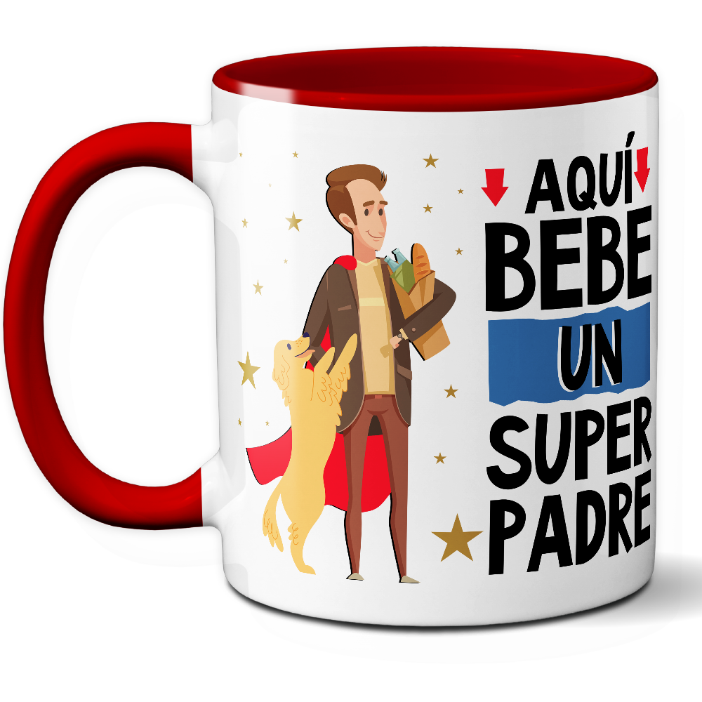 Taza Divertida 'Aquí bebe un súper padre' - Ref. 25 - Cerámica 325 ml
