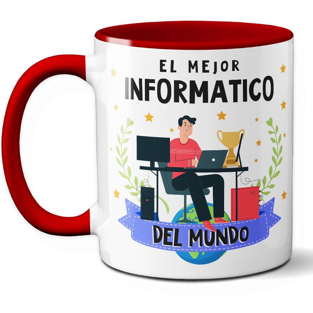 Taza Original 'El mejor informático del mundo' - Ref. 54 - Cerámica 325 ml