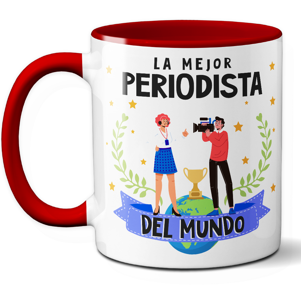 Taza Original 'La mejor periodista del mundo' - Ref. 69 - Cerámica 325 ml