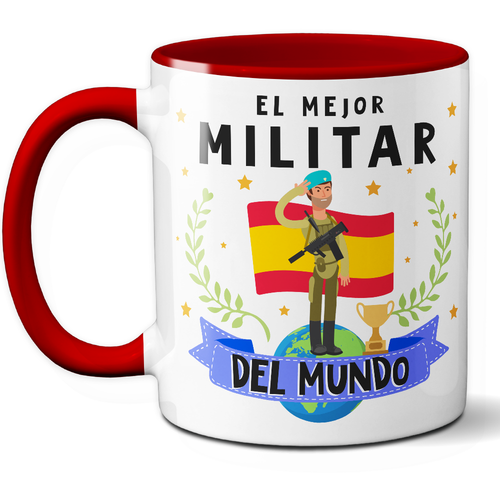 Taza Original 'El mejor militar del mundo' - Ref. 58 - Cerámica 325 ml