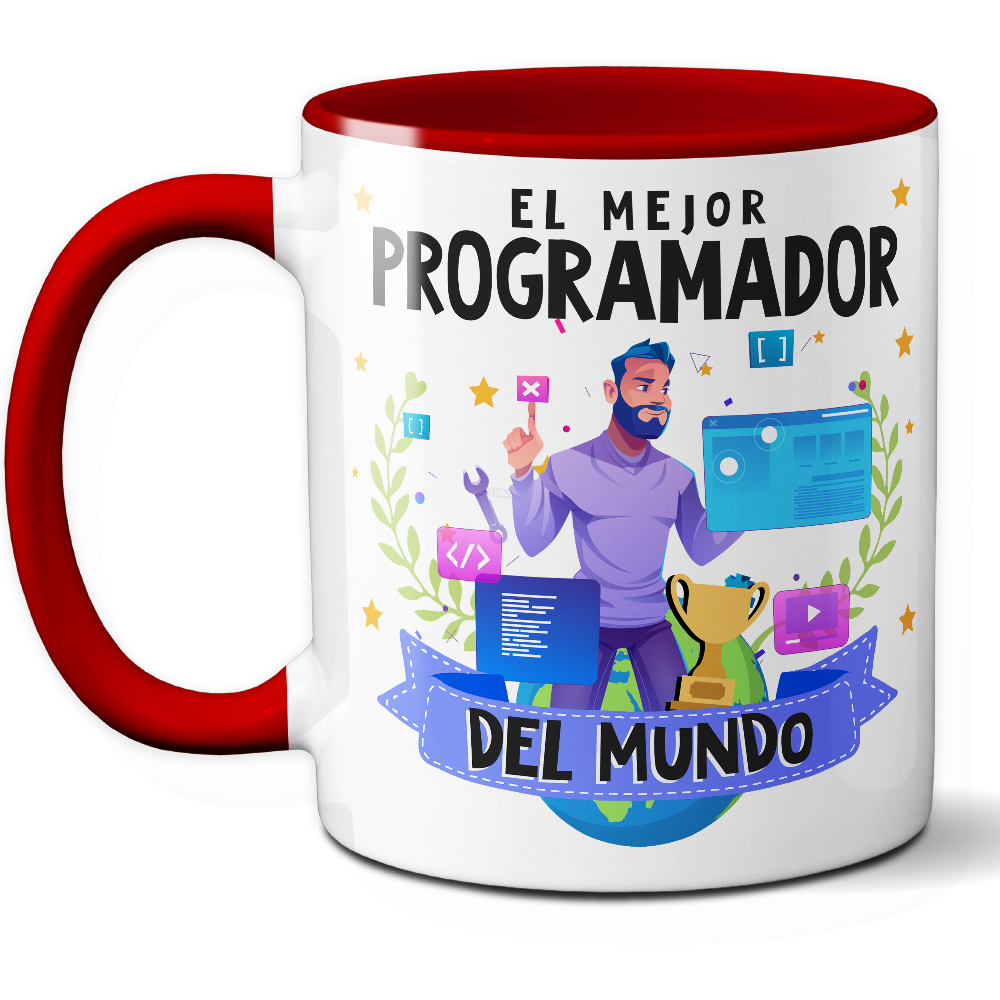 Taza Original 'El mejor programador del mundo' - Ref. 95 - Cerámica 325 ml