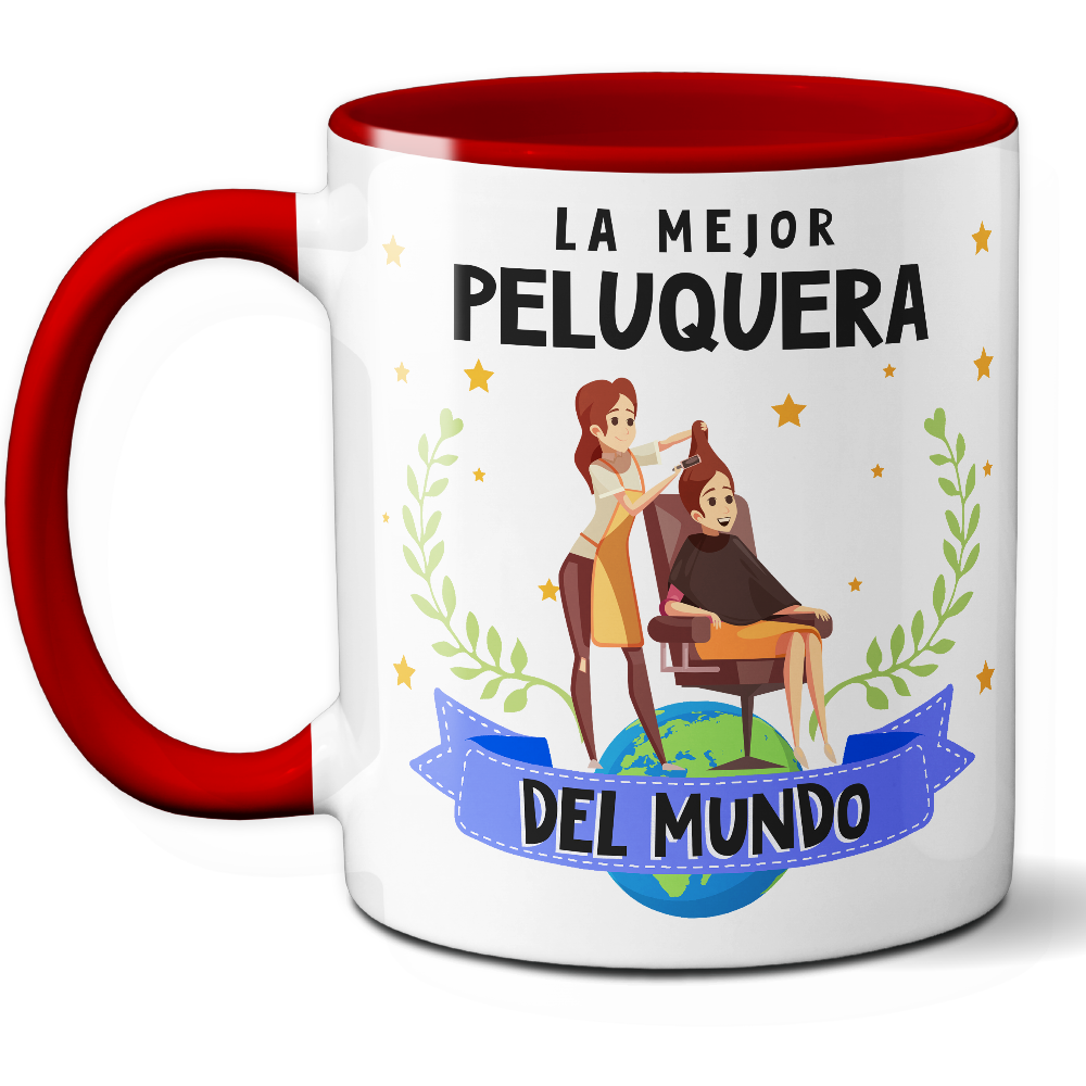 Taza Original 'La mejor peluquera del mundo' - Ref. 67 - Cerámica 325 ml
