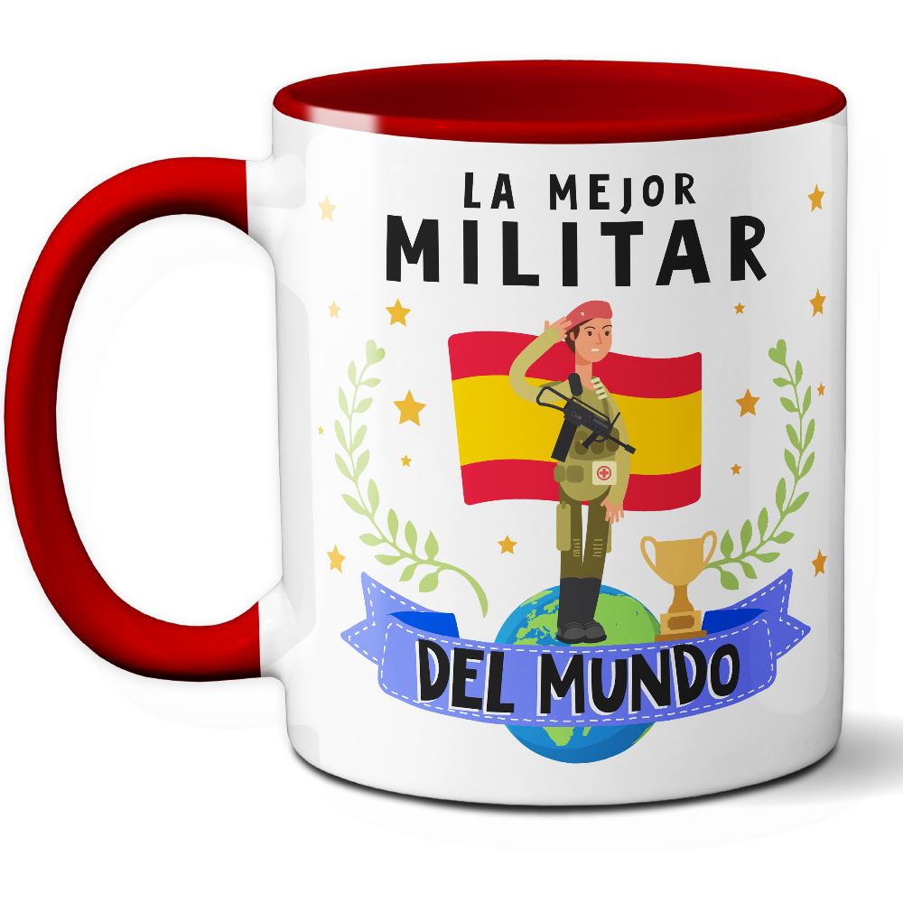 Taza Original 'La mejor militar del mundo' - Ref. 59 - Cerámica 325 ml