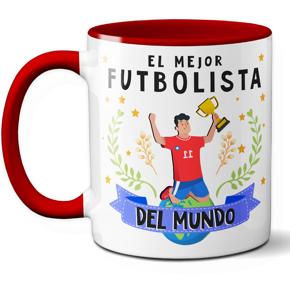 Taza Original 'El mejor futbolista del mundo' - Ref. 87 - Cerámica 325 ml