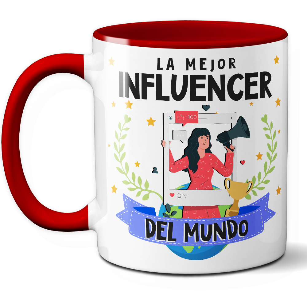 Taza Original 'La mejor influencer del mundo' - Ref. 91 - Cerámica 325 ml