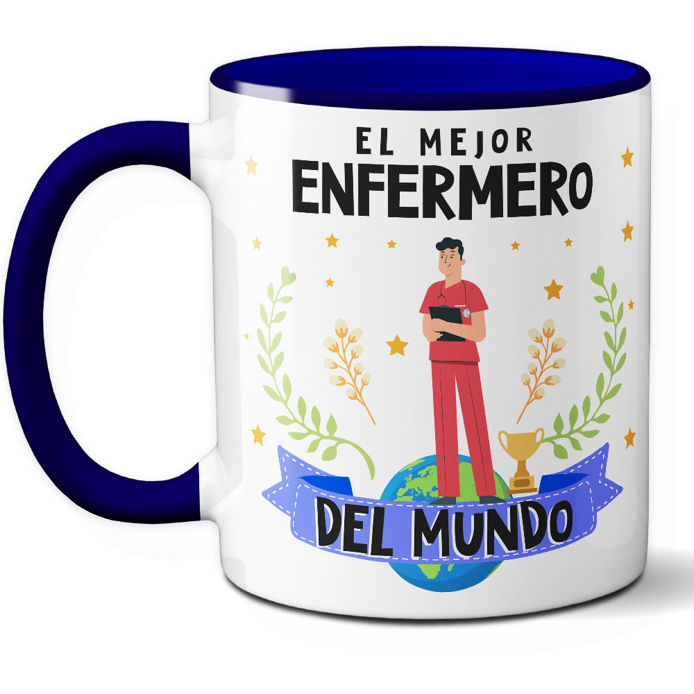 Taza Original 'El mejor enfermero del mundo' - Ref. 42 - Cerámica 325 ml