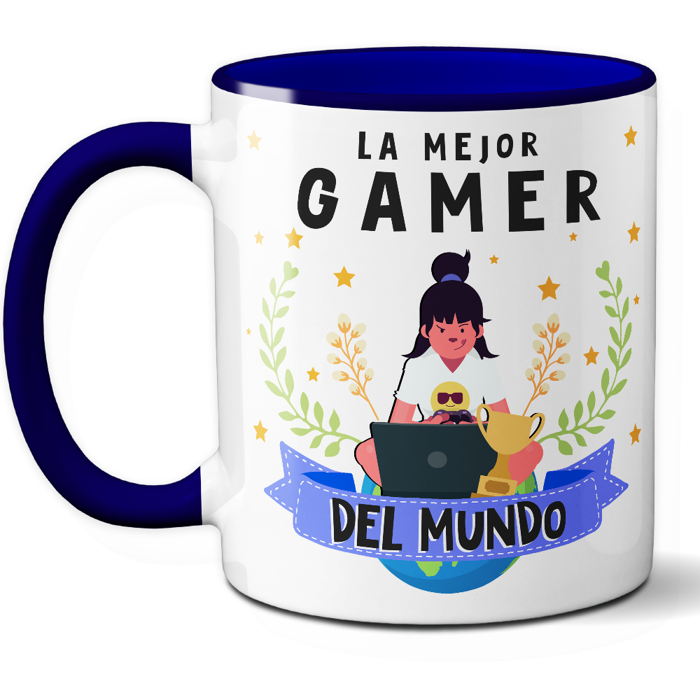 Taza Original 'La mejor gamer del mundo' - Ref. 90 - Cerámica 325 ml