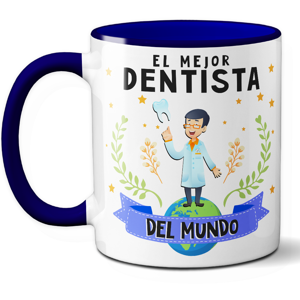 Taza Original 'El mejor dentista del mundo' - Ref. 37 - Cerámica 325 ml