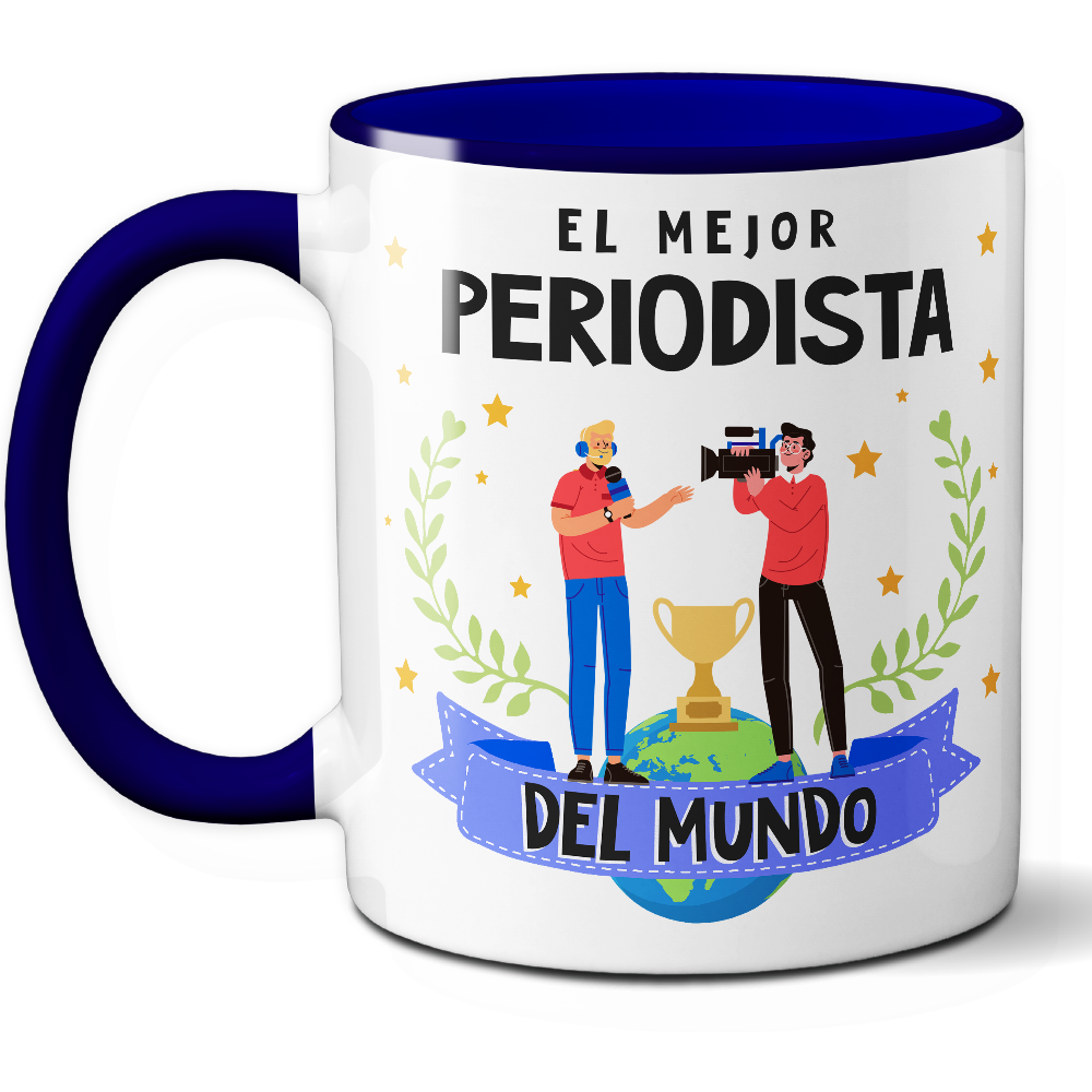 Taza Original 'El mejor periodista del mundo' - Ref. 68 - Cerámica 325 ml