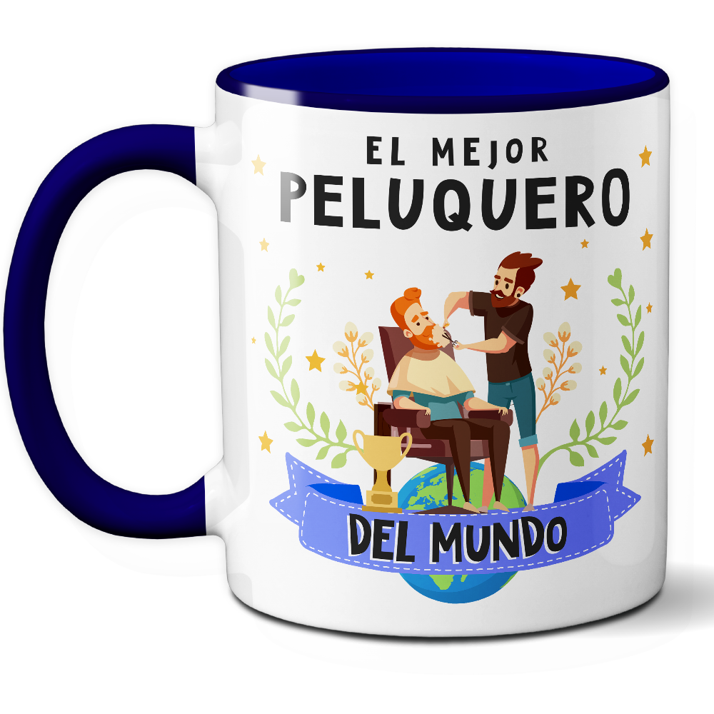 Taza Original 'El mejor peluquero del mundo' - Ref. 66 - Cerámica 325 ml