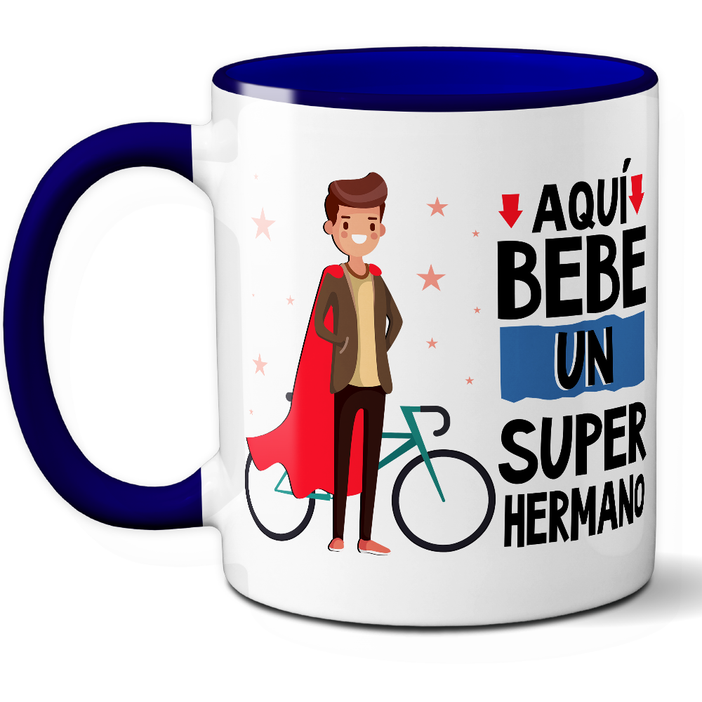 Taza Divertida 'Aquí bebe un súper hermano' - Ref. 23 - Cerámica 325 ml