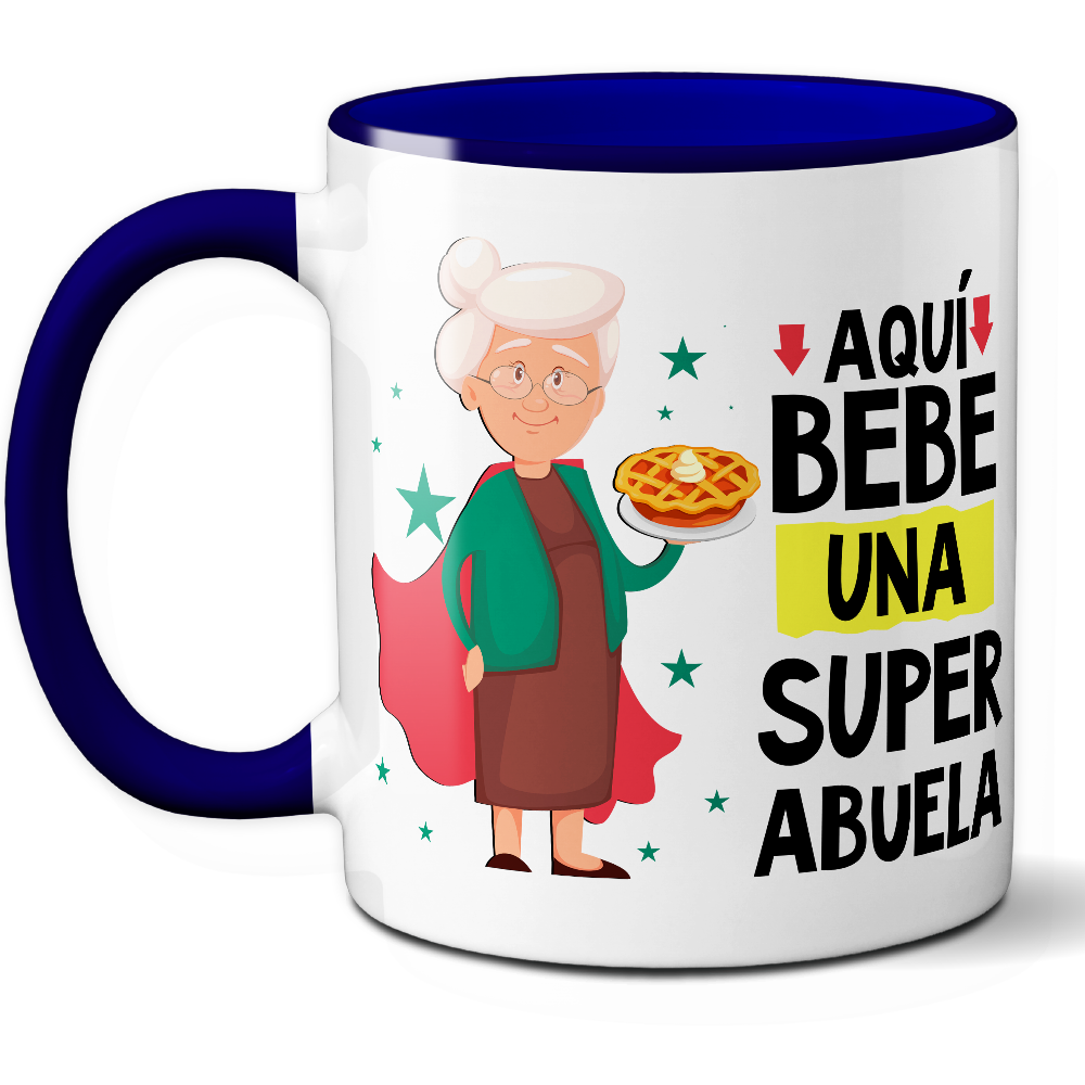Taza Divertida 'Aquí bebe una súper abuela' - Ref. 20 - Cerámica 325 ml