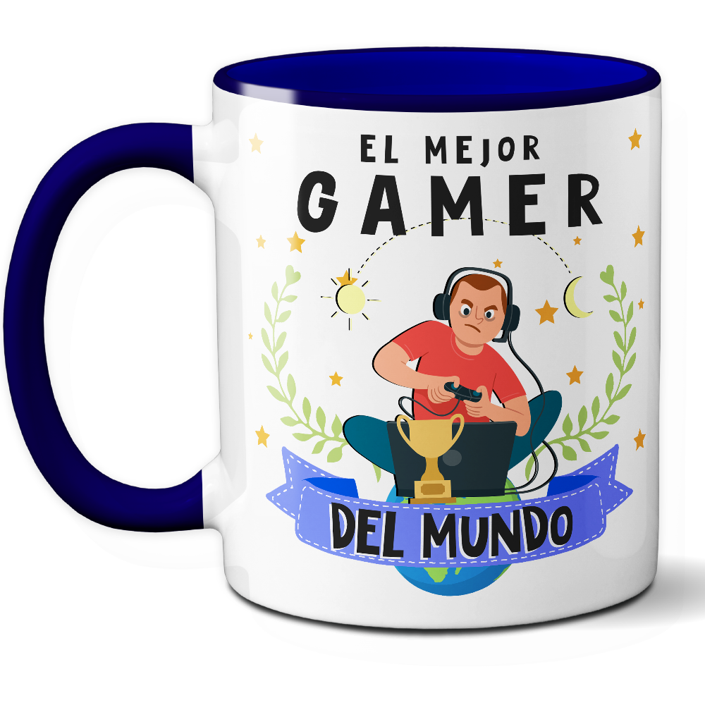 Taza Divertida 'El mejor gamer del mundo' - Ref. 89 - Cerámica 325 ml