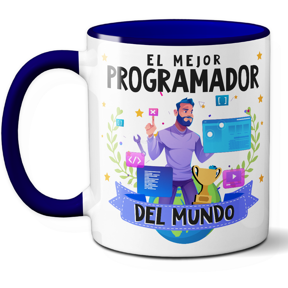 Taza Original 'El mejor programador del mundo' - Ref. 95 - Cerámica 325 ml