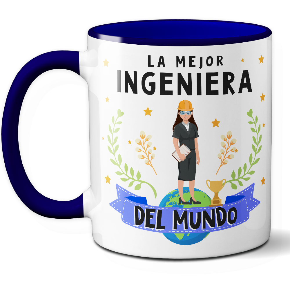 Taza Original 'La mejor ingeniera del mundo' - Ref. 55 - Cerámica 325 ml
