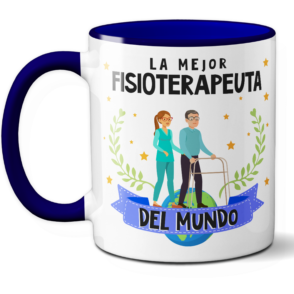 Taza Original 'La mejor fisioterapeuta del mundo' - Ref. 46 - Cerámica 325 ml