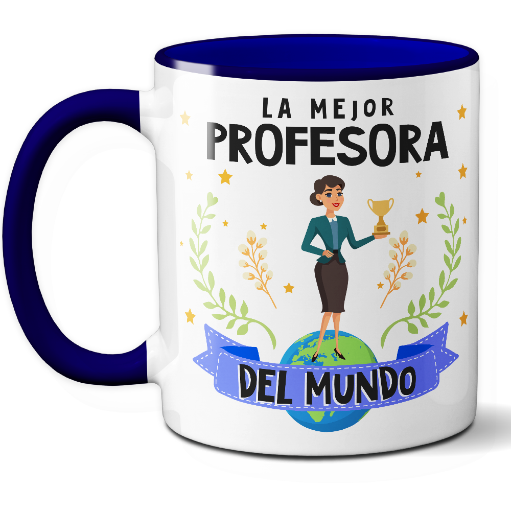 Taza Original 'La mejor profesora del mundo' - Ref. 60 - Cerámica 325 ml