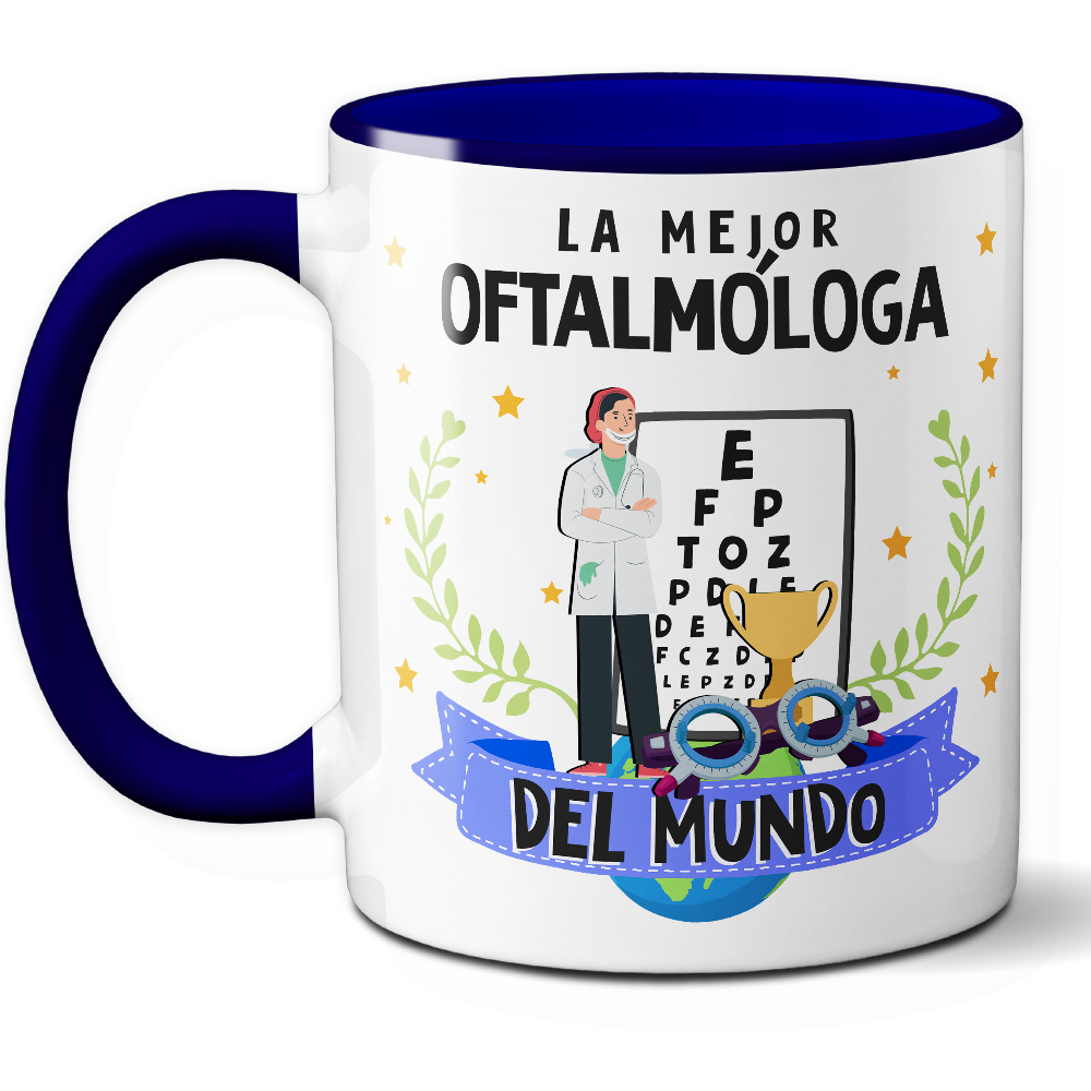 Taza Original 'La mejor oftalmóloga del mundo' - Ref. 64 - Cerámica 325 ml