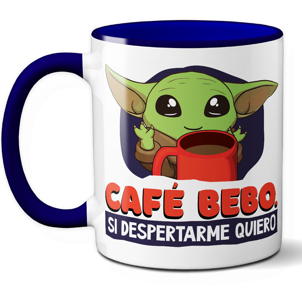Taza Divertida 'Café bebo, si despertarme quiero' - Ref. 18 - Cerámica 325 ml