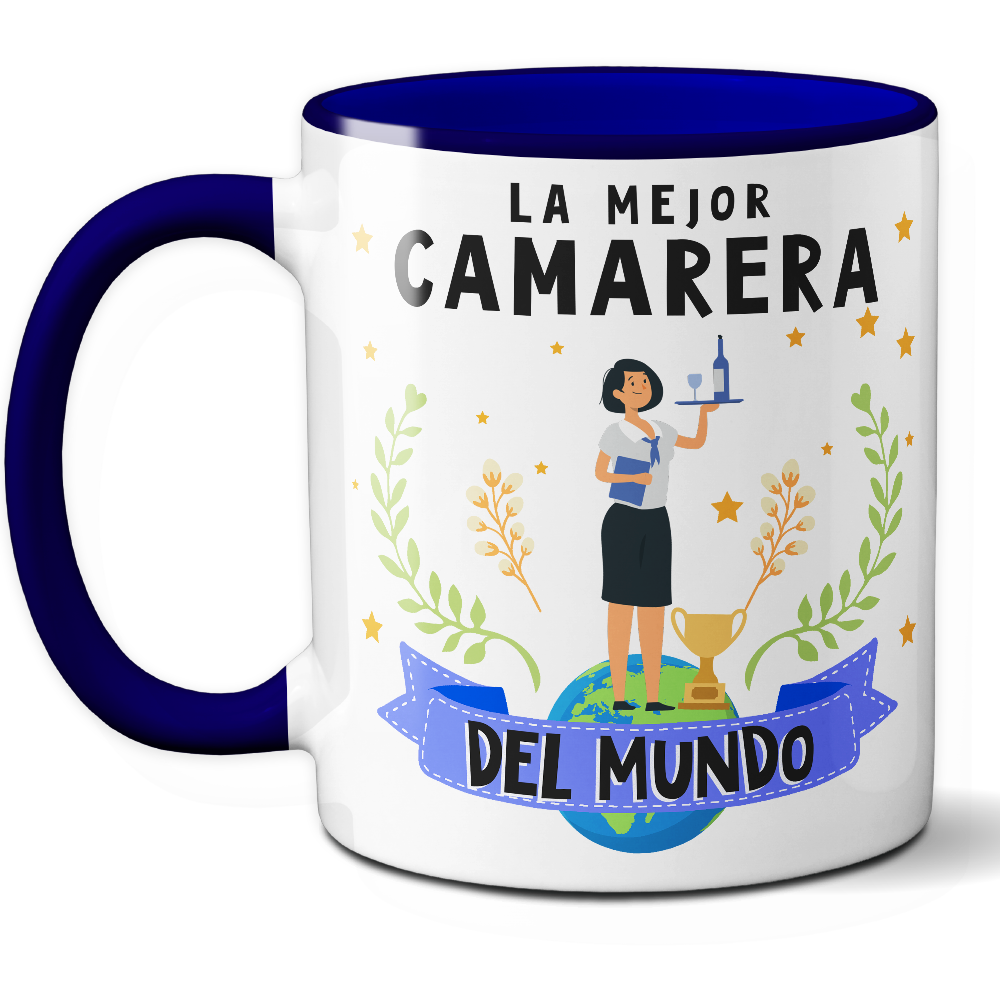 Taza Original 'La mejor camarera del mundo' - Ref. 32 - Cerámica 325 ml
