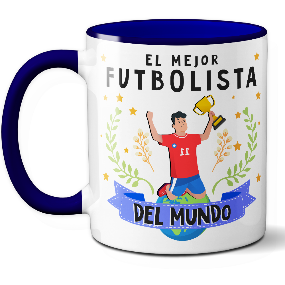 Taza Original 'El mejor futbolista del mundo' - Ref. 87 - Cerámica 325 ml