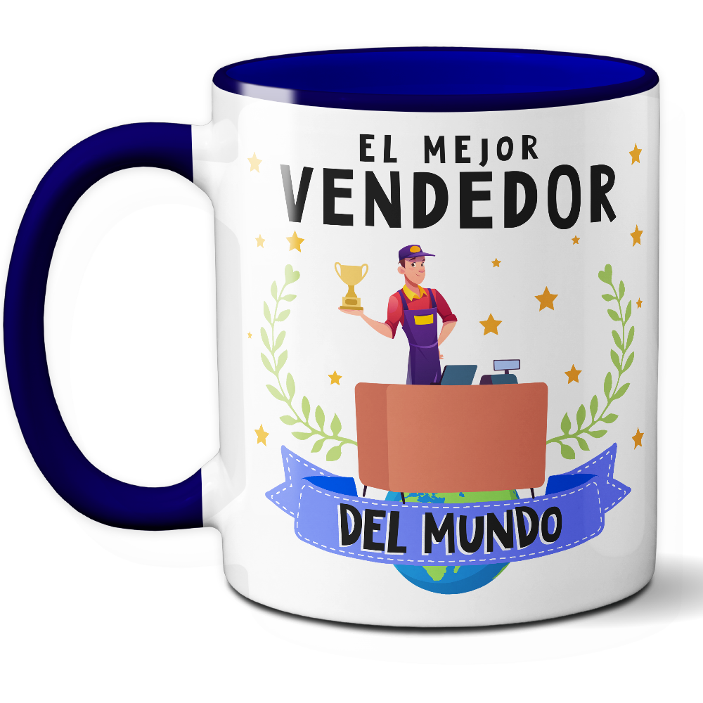 Taza Original 'El mejor vendedor del mundo' - Ref. 83 - Cerámica 325 ml
