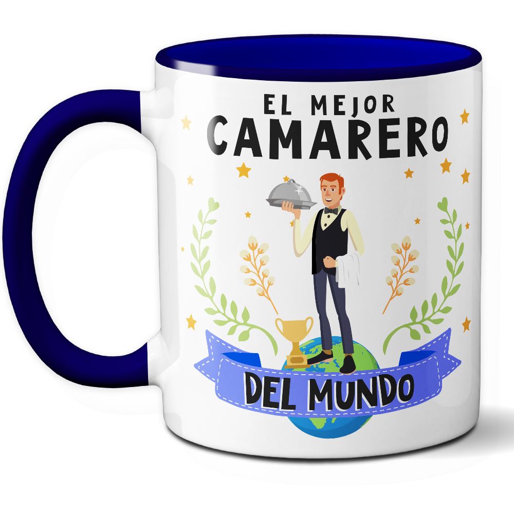 Taza Original 'El mejor camarero del mundo' - Ref. 33 - Cerámica 325 ml