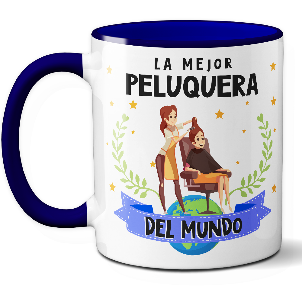 Taza Original 'La mejor peluquera del mundo' - Ref. 67 - Cerámica 325 ml