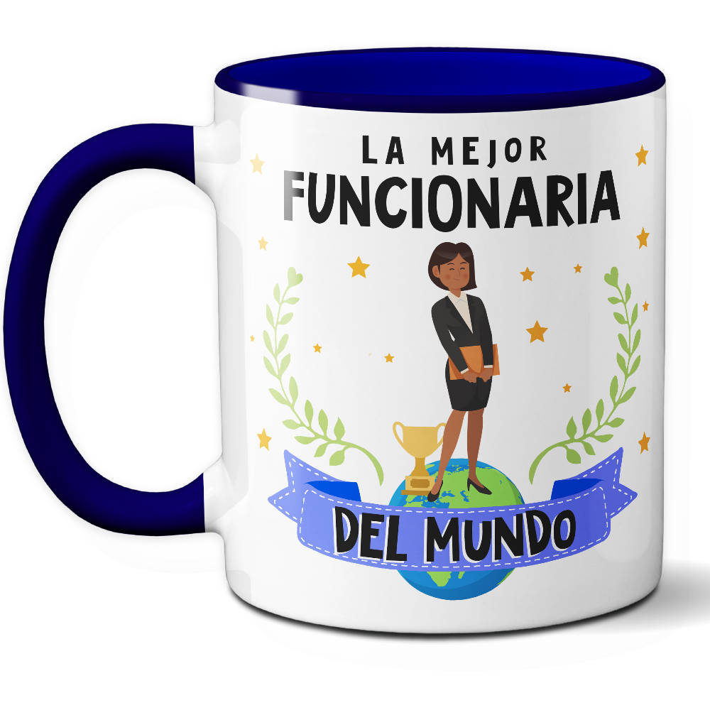 Taza Original 'La mejor funcionaria del mundo' - Ref. 50 - Cerámica 325 ml