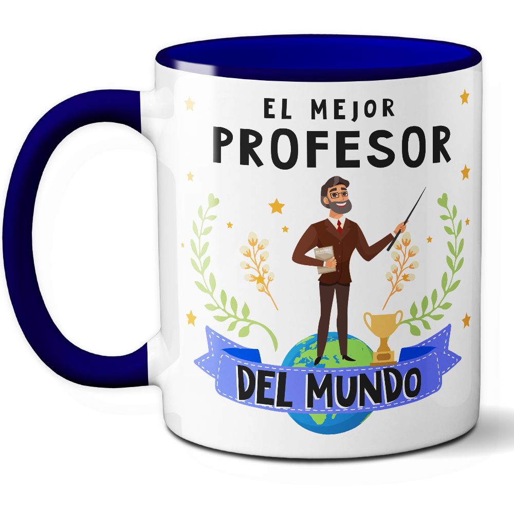 Taza Original 'El mejor profesor del mundo' - Ref. 61 - Cerámica 325 ml