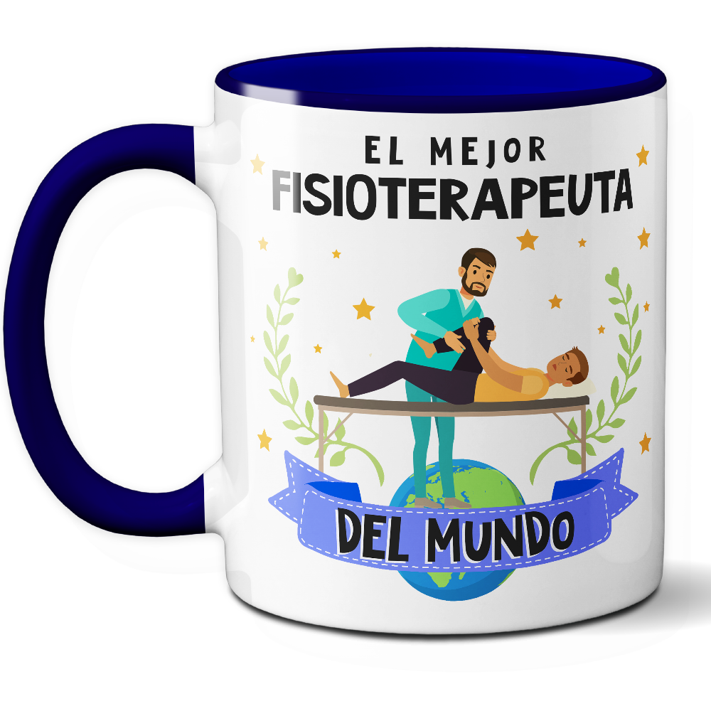 Taza Original 'El mejor fisioterapeuta del mundo' - Ref. 45 - Cerámica 325 ml