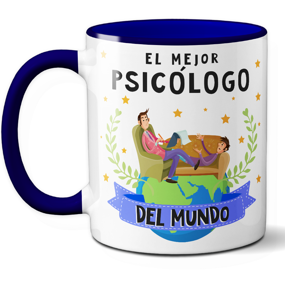 Taza Original 'El mejor psicólogo del mundo' - Ref. 74 - Cerámica 325 ml