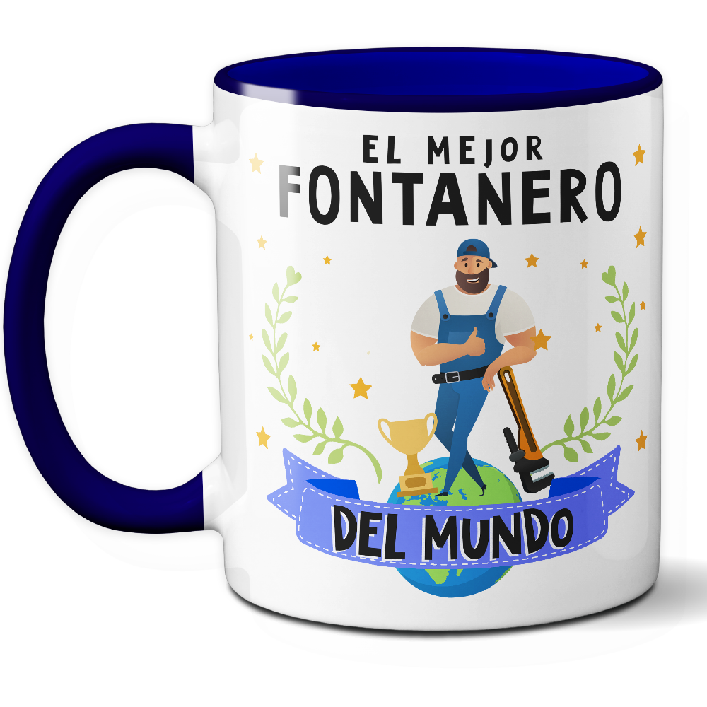 Taza Original 'El mejor fontanero del mundo' - Ref. 47 - Cerámica 325 ml