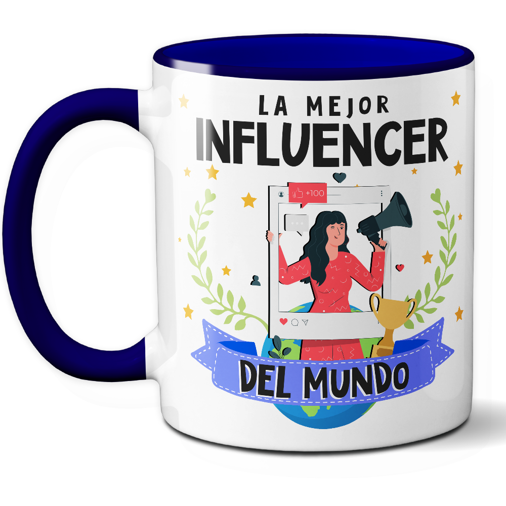 Taza Original 'La mejor influencer del mundo' - Ref. 91 - Cerámica 325 ml