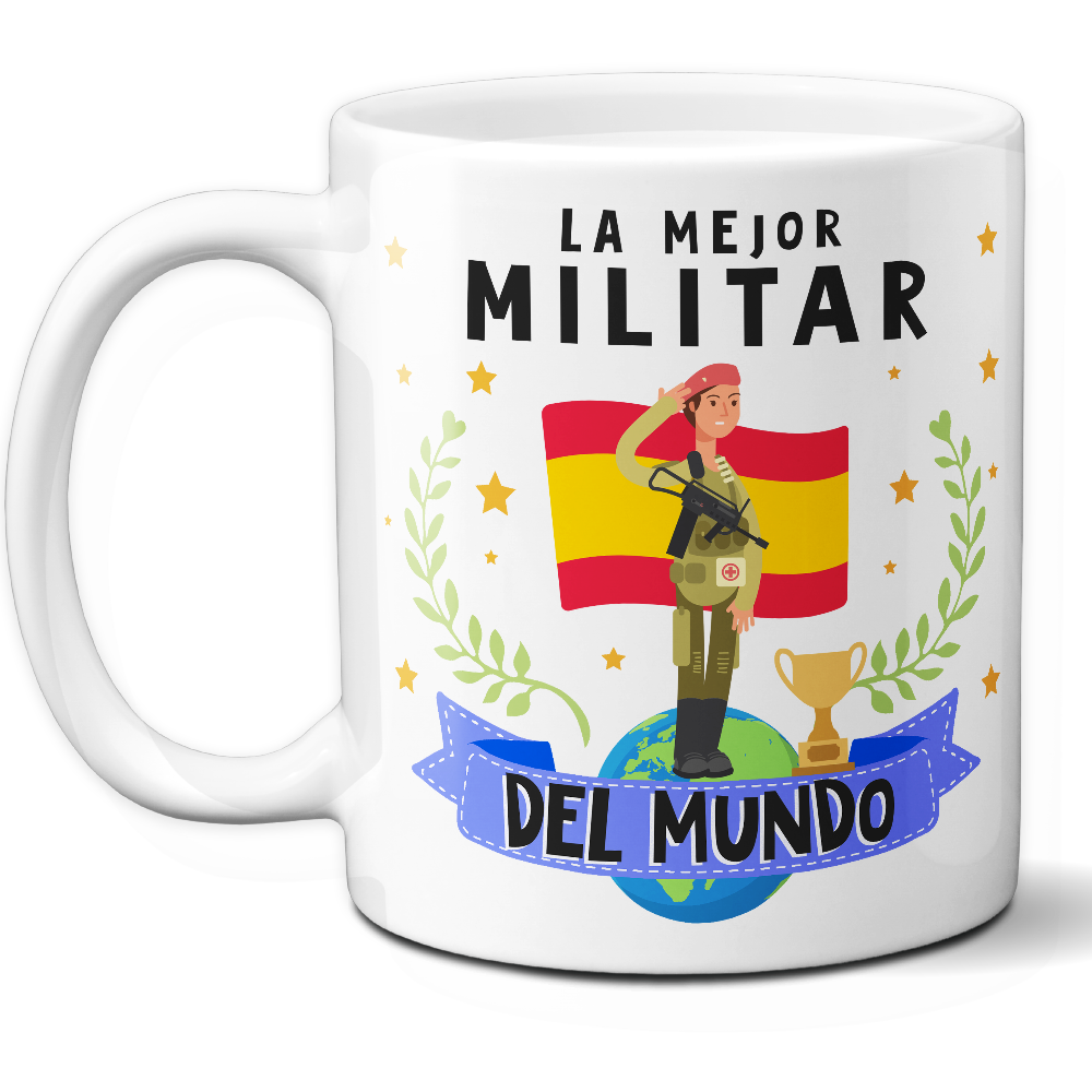 Taza Original 'La mejor militar del mundo' - Ref. 59 - Cerámica 325 ml