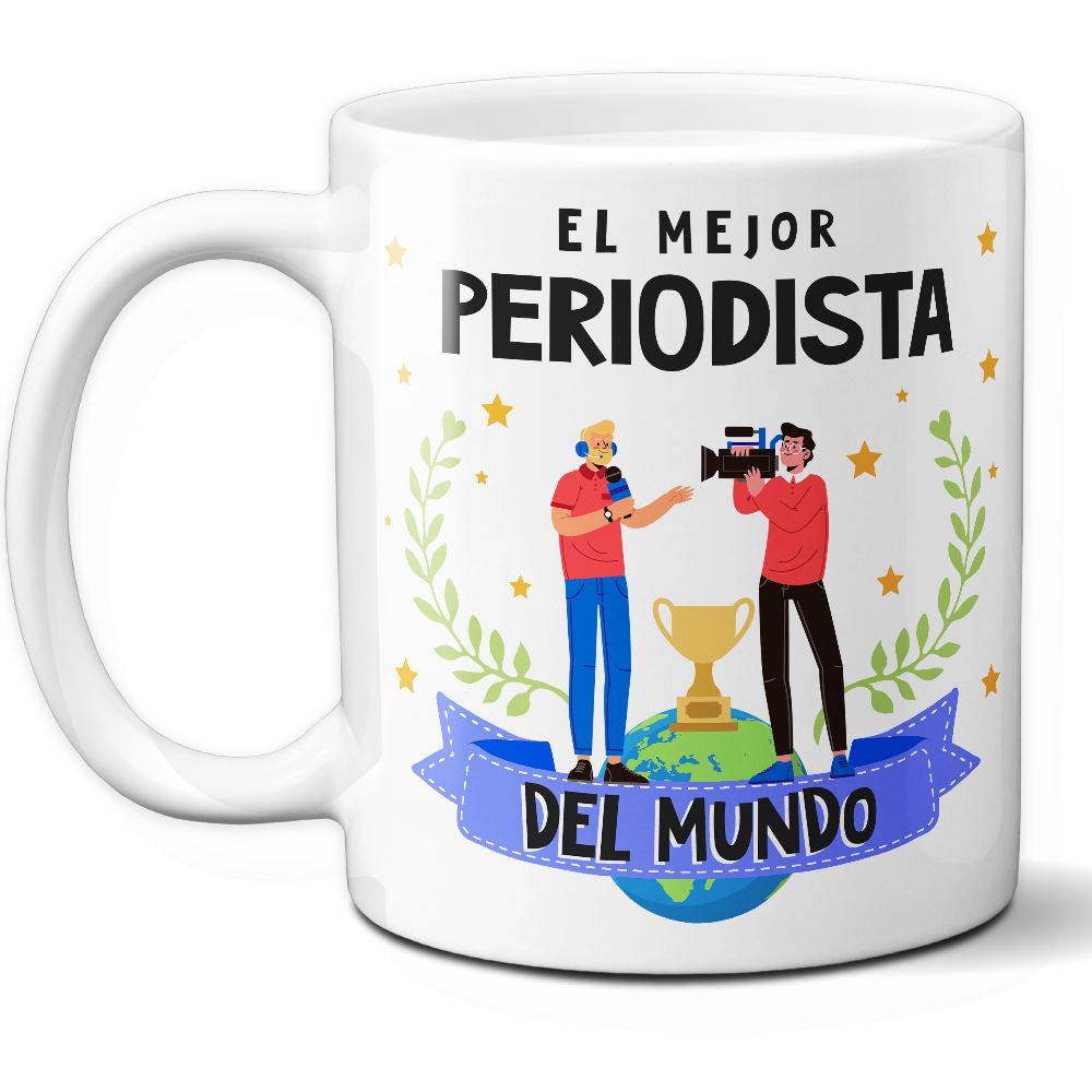 Taza Original 'El mejor periodista del mundo' - Ref. 68 - Cerámica 325 ml