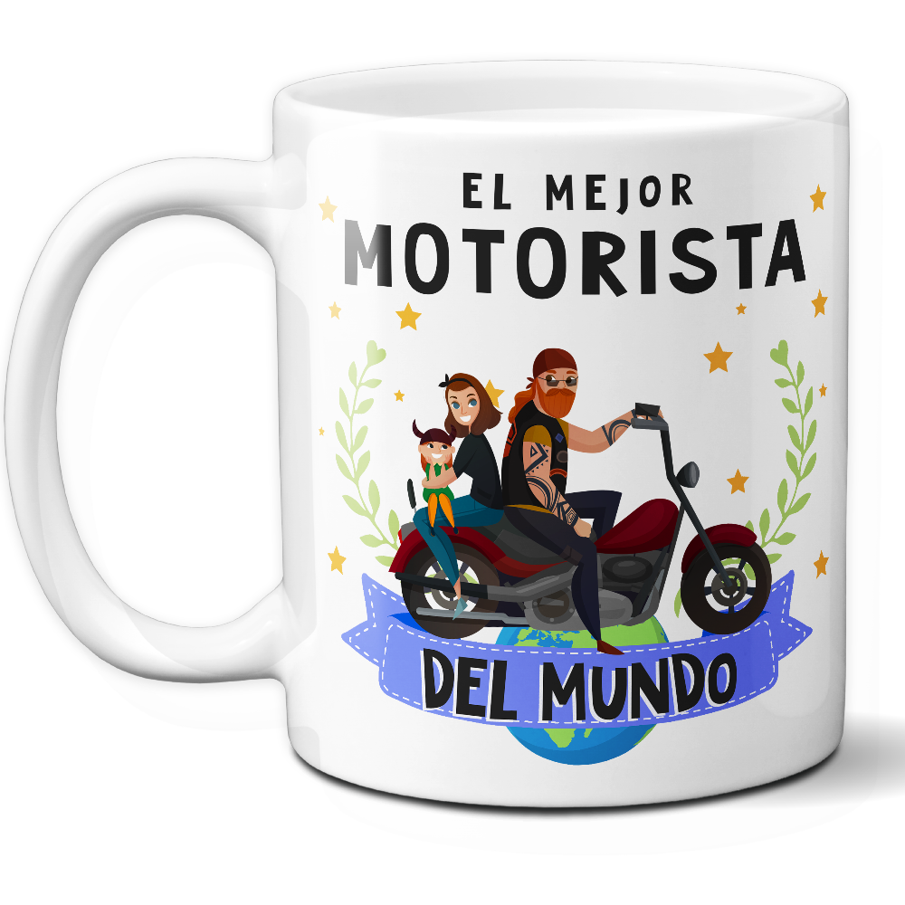 Taza Original 'El mejor motorista del mundo' - Ref. 79 - Cerámica 325 ml