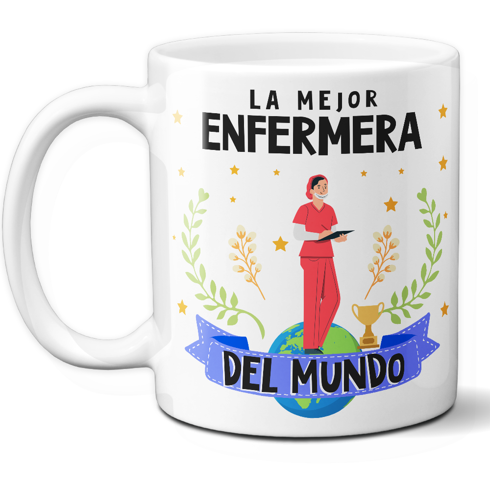 Taza Original 'La mejor enfermera del mundo' - Ref. 40 - Cerámica 325 ml