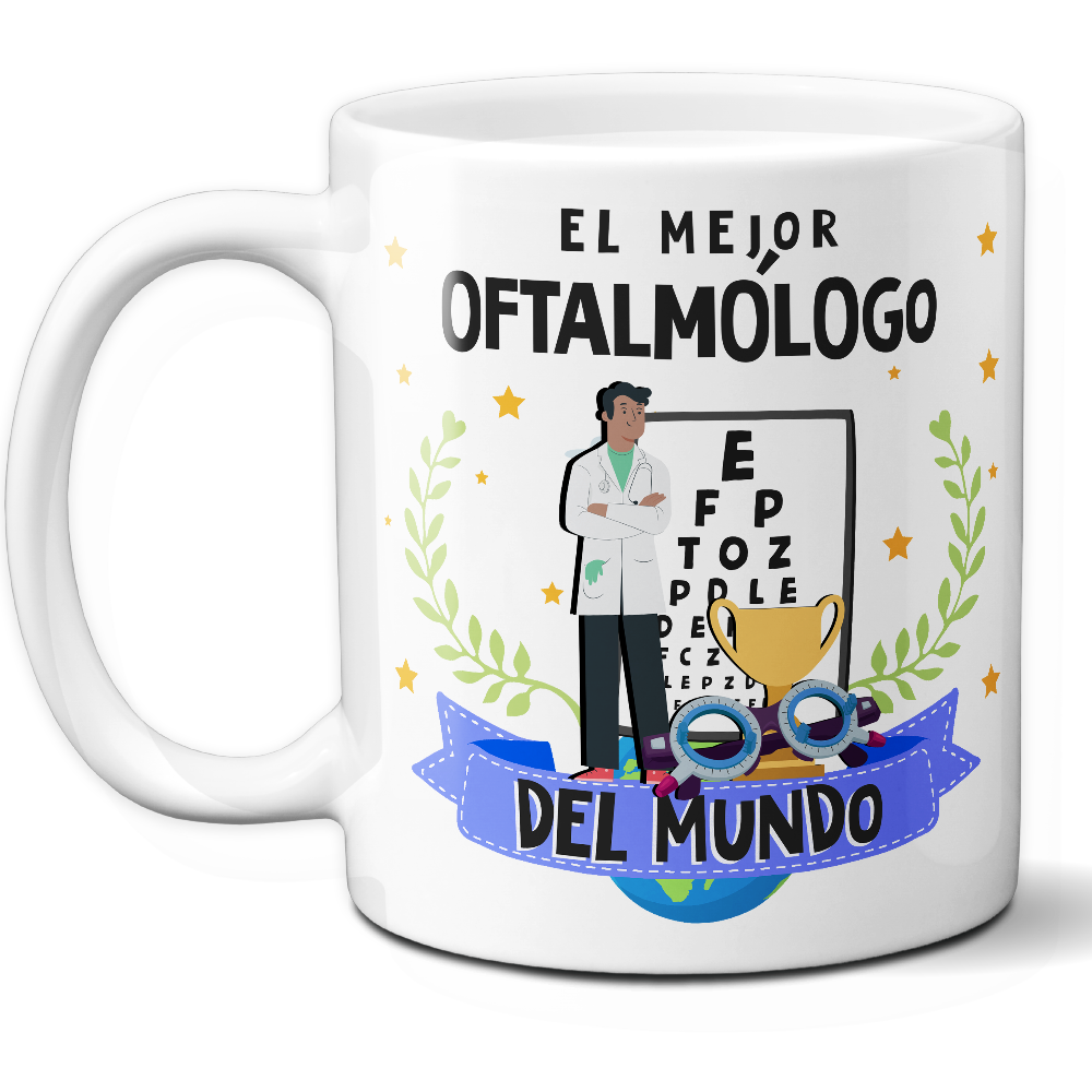 Taza Original 'El mejor oftalmólogo del mundo' - Ref. 65 - Cerámica 325 ml
