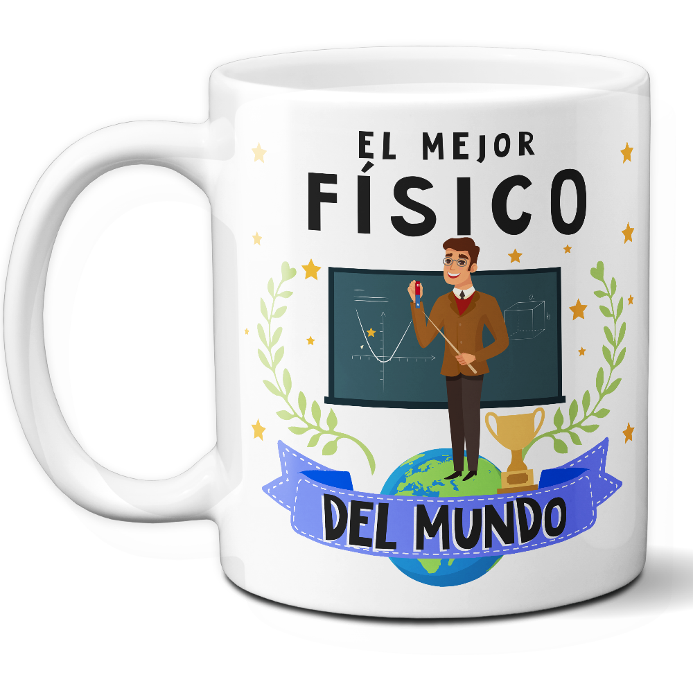 Taza Original 'El mejor físico del mundo' - Ref. 53 - Cerámica 325 ml