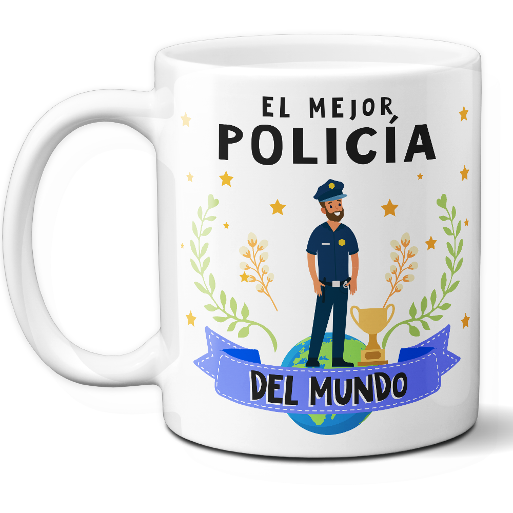 Taza Original 'El mejor policía del mundo' - Ref. 71 - Cerámica 325 ml