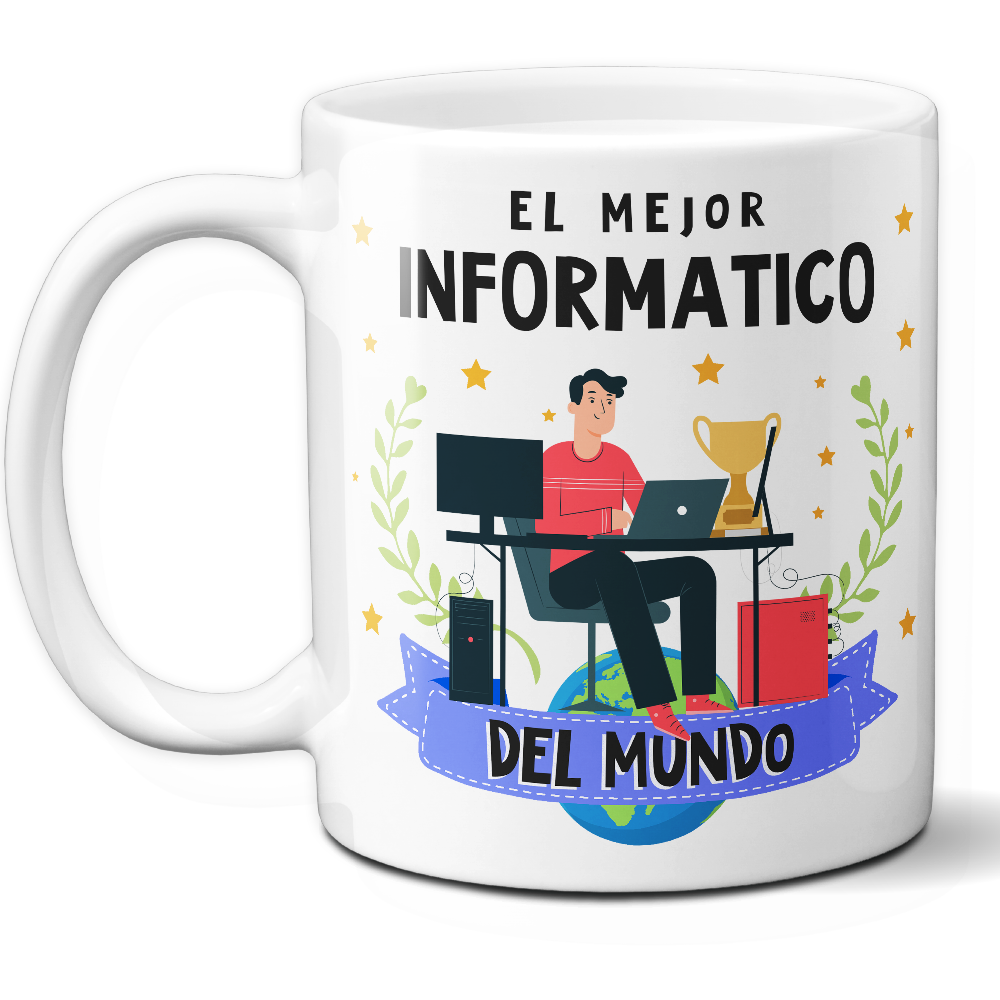 Taza Original 'El mejor informático del mundo' - Ref. 54 - Cerámica 325 ml