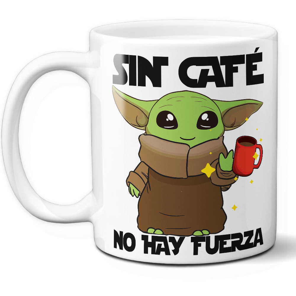 Taza Divertida 'Sin café no hay fuerza' – Ref. 4 – Cerámica 325 ml