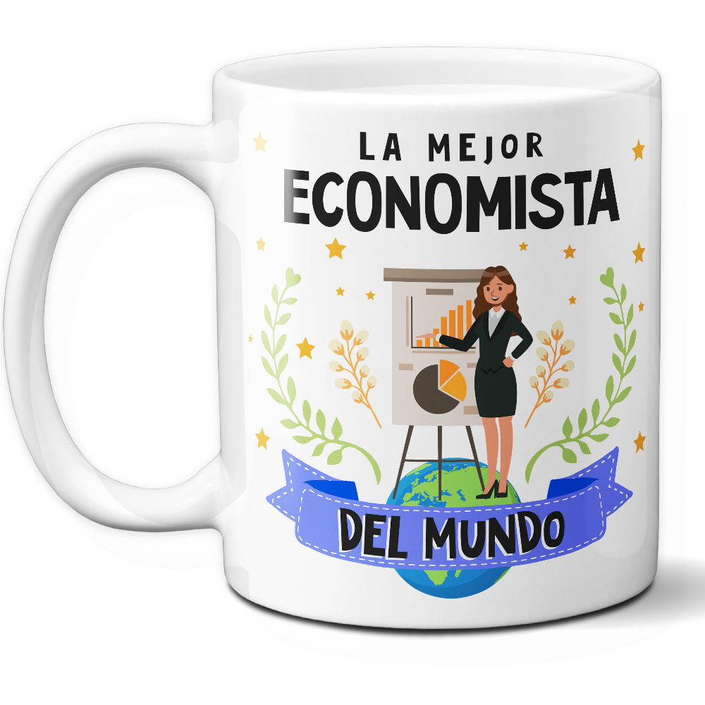 Taza Original 'La mejor economista del mundo' - Ref. 39 - Cerámica 325 ml